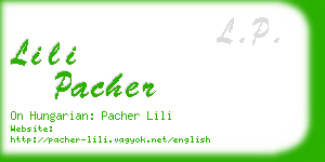 lili pacher business card